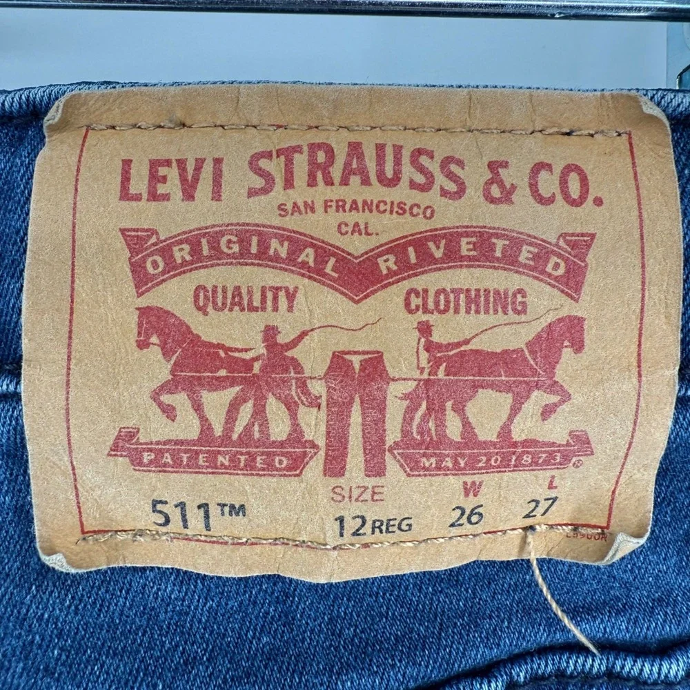 Levis‎ 511 Mens Jeans 26x27 Dark Wash Slim Fit Trousers Pants